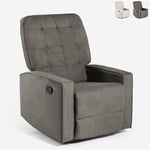 Le Roi Du Relax - Fauteuil relax inclinable avec rotation 360 et repose-pieds Anita Couleur: Gris foncé