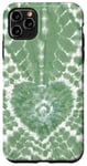 Coque pour iPhone 11 Pro Max Cœur vert style Tie Dye Love Meditation Zen Motif Boho