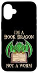 Coque pour iPhone 16 Plus Je suis un dragon de livres, pas un ver, un amateur de livres, un nerd