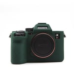 Litchi Soft Silicone Armor Camera Bag Case,Body Cover,Protective Skin,Shell,Sony A7R V,A7R5 - Type Litchi Green