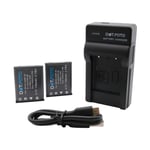 2x NP-45 NP-45a NP-45s Battery & USB Charger for Fujifilm FinePix XP80 XP140 Z80