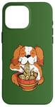 Coque pour iPhone 16 Pro Max Chien mignon mangeant des nouilles ramen