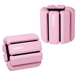 TOPESCT Lot de 2 poids réglables, poignets et chevilles, pour yoga, danse, barre, pilates, cardio, aérobic, marche (450 g chacun, rose)