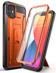 SUPCASE Coque iPhone 12 Mini 5G (2020) 5,4 Pouces, Coque Antichoc Intégrale Protection Robuste [Unicorn Beetle Pro] avec Protecteur d'écran Intégré, Béquille, Clip Ceinture (Orange)