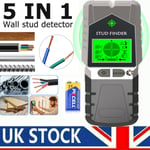 5 in 1 Stud Finder Wood Metal Pipe Sensor Wire Detector Electric Wall Scanner UK