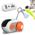 EPROICKS Jouet Chat Interactif, Souris pour Chat Jouet avec Télécommande, Souris Chat Jouet Interactif pour Chat Automatique, Rechargeables par USB, pour Stimuler de Chasse au Chat (Orange)