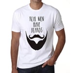 Homme Tee-Shirt Les Vrais Hommes Ont Une Barbe 1 - Real Men Have Beards 1 - T-Shirt Graphique Éco-Responsable Vintage Cadeau Nouveauté