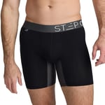 STEP ONE | Mens Bamboo Boxer Brief (Longer) | Anti Chafe, Moisture Wicking Underwear for Men | Black Currants | L