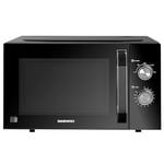 Daewoo 800W, 23L Microwave | Manual 35 Minute Timer | 5 Power Settings | Auto Defrost Function | Glass Turntable and Windowed Door |- Black