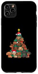 Coque pour iPhone 11 Pro Max Arbre de Noël amusant pour filles et garçons avec teckel