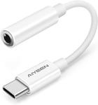 Adaptateur De Casque Usb C Vers Prise Femelle 3,5 Mm Amélioré, Adaptateur Audio Usb C Vers Casque Auxiliaire Compatible Avec Iphone Série 15, Samsung, Pixel, Ipad, Macbook (Blanc)[QUE070649]