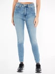 Calvin Klein High Rise Super Skinny Jeans, Light Blue