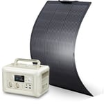 Allpowers - Générateur solaire portatif de centrale électrique avec le panneau solaire Flexible monocristallin de 100W pour le Camping d'urgence R600