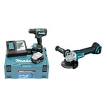 Perceuse visseuse 18V LXT (2x5,0 Ah) en MAKPAC - MAKITA DDF485RTJ & DGA504Z - Mini-meuleuse à batterie 18V lithium-ion 125 mm BL seule machine sans chargeur ni batterie Noir 60 x 450 mm