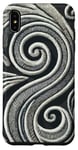 iPhone XS Max Elegant Swirl Pattern in Silver Embroidery Design Case