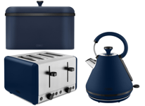 Tower Sera Midnight Blue Kettle 4 Slice Toaster & Bread Bin Matching Kitchen Set