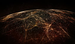 Global International Connectivity BackgroundConnection lines Around Earth Globe Futuristic Technology  Theme Background with Light Effect