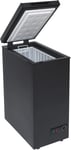 SIA CHF60B Black Chest Freezer with Removable Wire Basket, 53L Slimline Compact