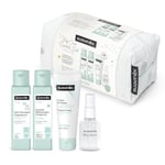 Suavinex, Trousse de Toilette Bébé, Coffret Cadeau Nouveau-né avec : Gel Shampoing 100 ml + Lotion Hydratante 100 ml + Crème pour le Change 75 ml + Eau de Cologne 50 ml. Format Voyage. Bleu Dreams