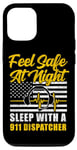 iPhone 12/12 Pro 911 Dispatcher Thin Gold Yellow Line American Flag Feel Safe Case