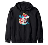 Shark Hawaiian Funny Aloha Hawaii Holidays Beach Lover Fan Zip Hoodie