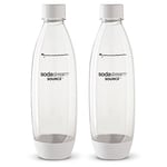 Sodastream 1l Carbonating Bottles - Fit to Source/Genesis deluxe Makers (Twin Pack) (White)