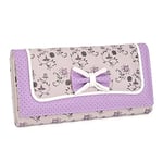 UTO Portefeuille Filles Pochette Porte-Carte Cas De Téléphone Poche À Fermeture Éclair Femmes Sac À MainGrande Capacité Bowknot Fleur Violet