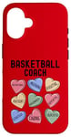 Coque pour iPhone 16 Tee-shirt humoristique pour entraîneur de basket-ball