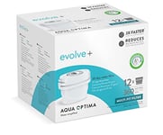 Aqua Optima Water Filter Cartridges, Evolve+ 12 Pack, Fits Brita Maxtra+ and PerfectFit Jugs, 5 Stage Filtration System Reduces Chlorine, Limescale & Other Impurities, 12 Months Supply