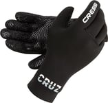 Cressi Cruz Gloves 4 Gants de Plongée Néoprène Noir 3mm Anti Slip Palm System Unisex-Adult