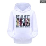 3-16 år Barn Pop Taylor Swift The Eras Tour Tryckt Hoodie Flickor Pojkar Hooded Sweatshirt Pullover Toppar White 13-14T 160CM