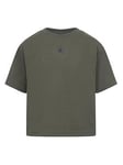 Converse Older Girls Chuck Patch Boxy T-Shirt - Dark Khaki, Dark Khaki, Size 13-15 Years