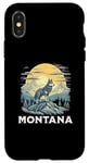 Coque pour iPhone X/XS Destination de vacances avec le loup gris du Montana