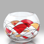 Nobile Glassware Ruby Mosaic Glass Rose Bowl - 13cm 2752