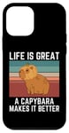 iPhone 12 mini Retro Capybara Life Is Great A Capybara Makes It Better Case