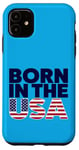 Coque pour iPhone 11 T-shirts graphiques fantaisie avec inscription « Proud Born In The USA »