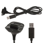 USB Charger Cable Lead for Microsoft Xbox 360 Wireless Gamepad Controller Black