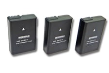 Lot 3 batteries Li-Ion INTENSILO 1100mAh (7.4V) pour appareil photo, caméscope Nikon D3100, D3200, D3300, D5100, D5200, D5300, D5500 comme EN-EL14.