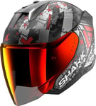 SHARK, Casque Moto Jet SKWAL i3 Jet Hellcat Black Chrome Red KUR, XXL