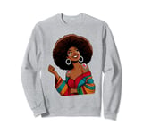Juneteenth African American Black History Queen Flowers Sweatshirt