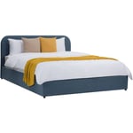 Lit double avec coffre 140x190 cm en tissu bleu - tilly