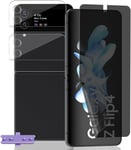 Protection Écran Anti Espion Pour Samsung Galaxy Z Flip 4, [1 Pièce] Anti-Spy Film Tpu Souple Et [2 Pièces] Verre Trempé Protecteur Caméra, Privacy Flexible Protège Écran Pour Galaxy Z Flip 4