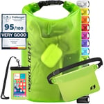 Sac Étanche avec Pochette Étanche Téléphone Et Sac Banane - (20L, Vert) Sac Étanche IPX8 avec Fermeture À Enroulement | Natation, Bateau, Plage, Stand Up Paddle