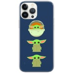 ERT GROUP mobile phone case for iPhone 13 PRO MAX original and officially licensed Star Wars pattern Baby Yoda 007 Blue optimally adapted to the shape of the mobile phone, case made of TPU