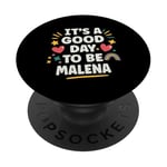 MALENA Personalized Retro Girls Custom MALENA Name PopSockets Adhesive PopGrip