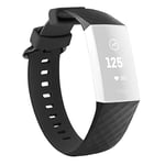 mumbi Bracelet de rechange compatible avec Fitbit Charge 3 4 Fitness Sport Bracelet en silicone Taille S Noir, Noir , Kleine, Moderne