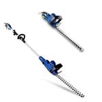 Hyundai 550W 440mm 2-in-1 Hedge Trimmer, Extendable Corded Electric Pole Telescopic Trimmer Pruner, 2.52m Reach, 10m Cable, 5.7kg, 3 Year Warranty
