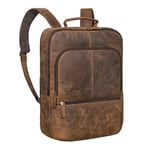 STILORD 'Forest' Sac à dos ordinateur portable 15.6 pouces Backpack en cuir Business Sac à dos en cuir pour hommes XL pour classeurs DIN A4 larges Sac à dos de jour, Couleur:colorado - marron