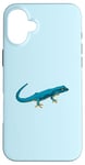 Coque pour iPhone 16 Plus Dessin - Gecko bleu électrique