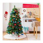 Sapin de Noël Artificiel Luxuriant 150 cm en Fleurs avec 456 Branches Support en Métal Pliable 100% pvc Vert - Costway